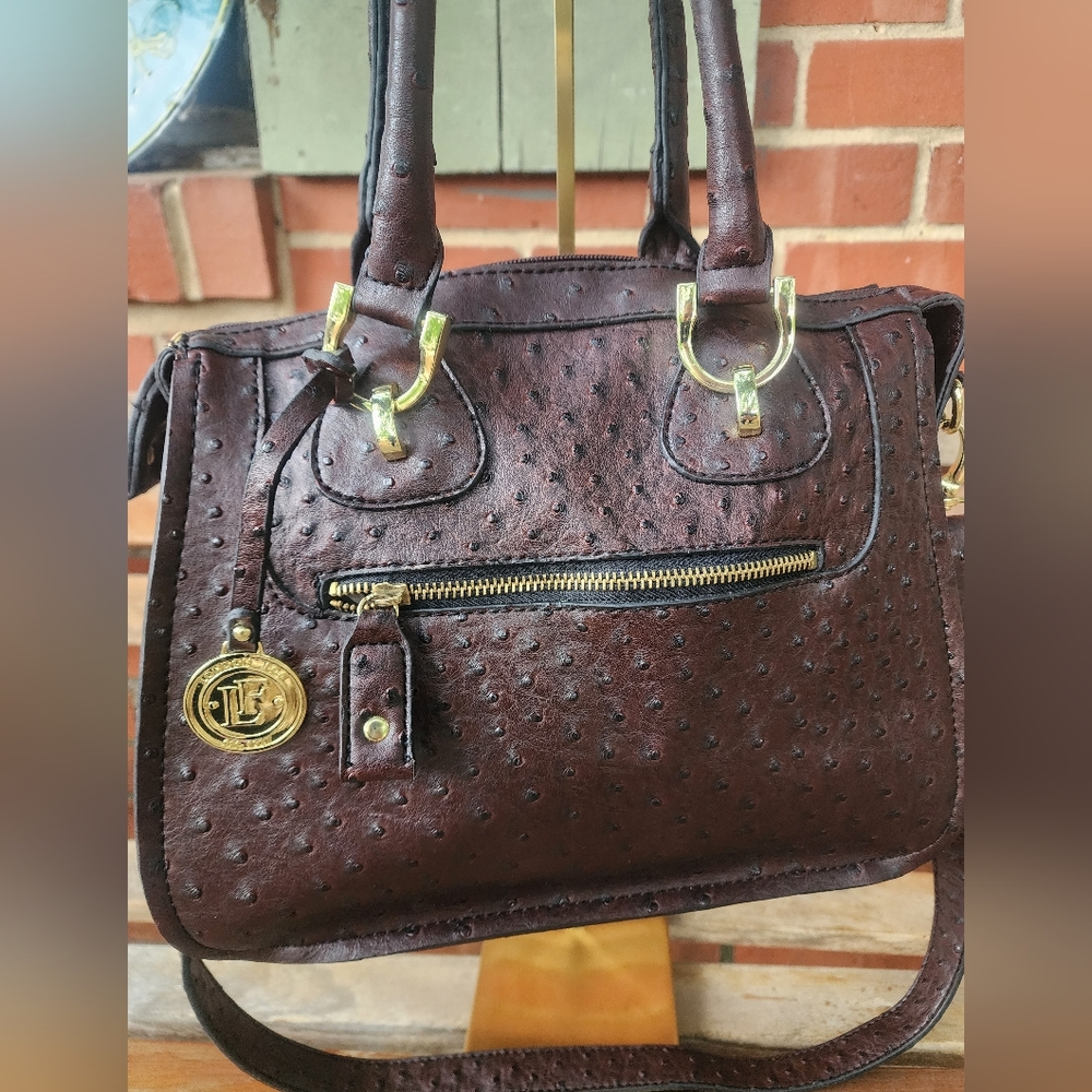 London Fog Ostrich large handbag